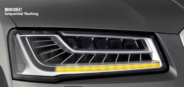 奧迪矩陣式LED智能大燈，看得遠才安全！