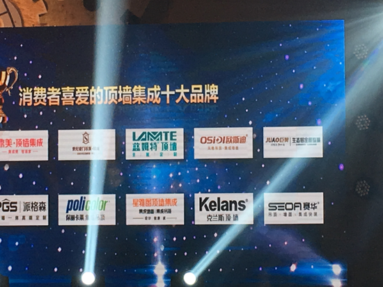 品牌榮譽|巨奧生態鋁全屋整裝獲消費者喜愛的頂墻集成十大品牌