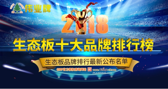 偉業牌生態板被評為2018年度“中國生態板十大品牌”!